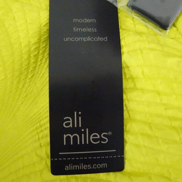 Ali Miles One Button Cardigan Jacket Women's Size L Yellow Green Textured - Picture 9 of 10